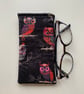 Owl Print Quilted Fabric Glasses Case