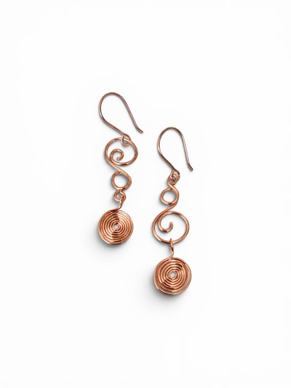 Copper Spiral Dangles