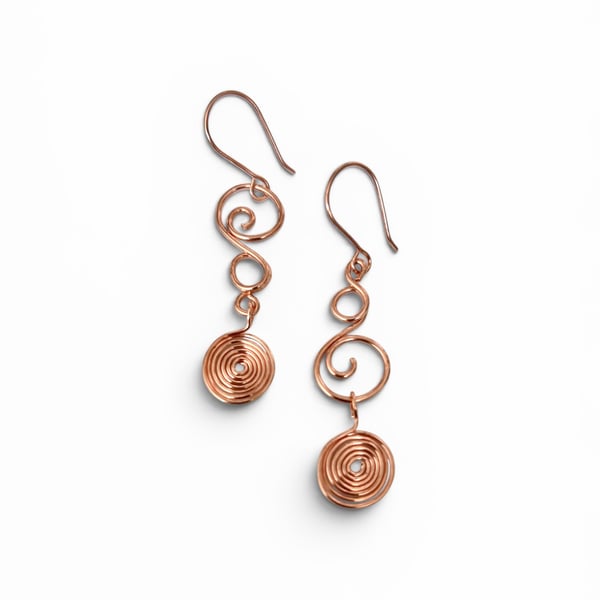 Copper Spiral Dangles