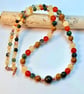 Agate, Carnelian, Ambronite & Copper Necklace - Handmade In Devon - Free UK P&P - Image 1