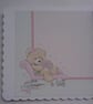 Birthday Card Mother's Day Card Teddy Bear on Chaise Lounge Flowers - Image 2