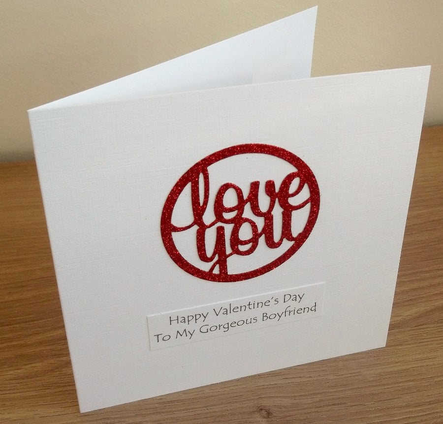 Handmade personalised Valentine card