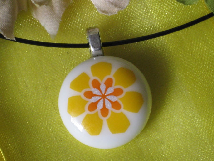 Fused Glass Pendant Necklace