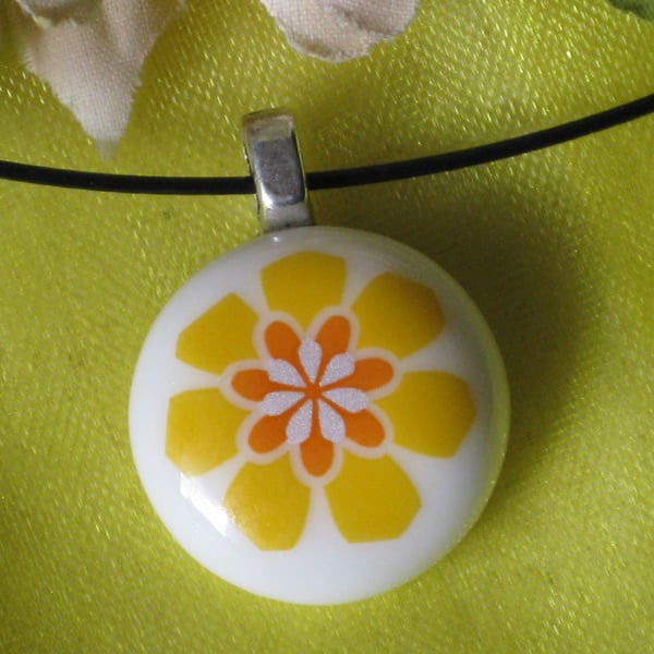 Fused Glass Pendant Necklace