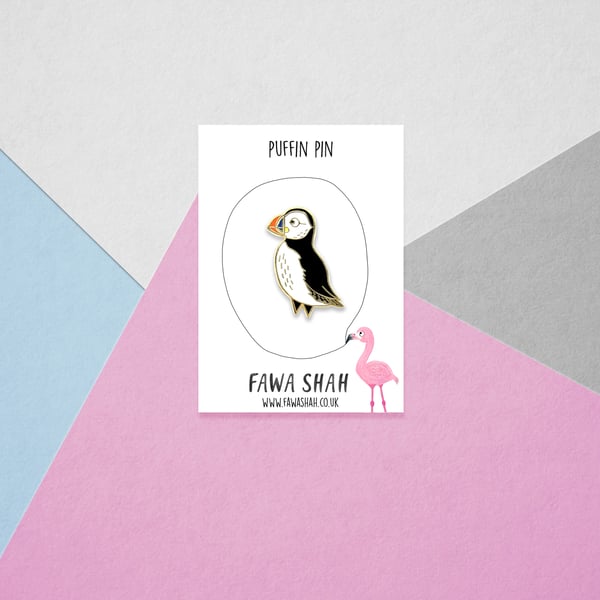 Puffin bird pin - Hard Enamel Pin - Jewellery
