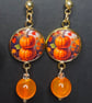 Autumn pumpkin drop earrings 