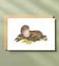 Eurasian Otter, A6 giclée greetings card with recycled brown envelope - Image 2