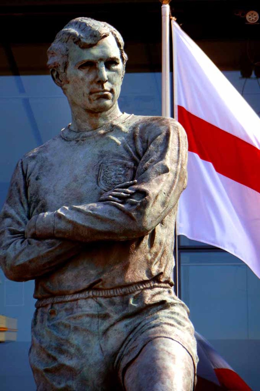 Bobby Moore Statue England Flag Wembley Stadium Photograph Print