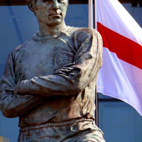 Bobby Moore Statue England Flag Wembley Stadium Photograph Print