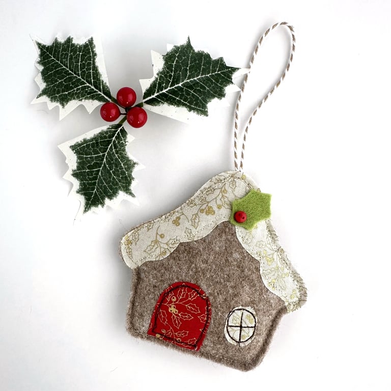 Gingerbread House Christmas Decoration, Hanging Decoration