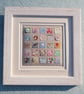 A Little Quilt hand-stitched framed original, vintage fabrics, tiny MOP buttons - Image 2