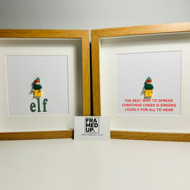 BUDDY THE ELF - Framed custom Lego minifigure - Christmas
