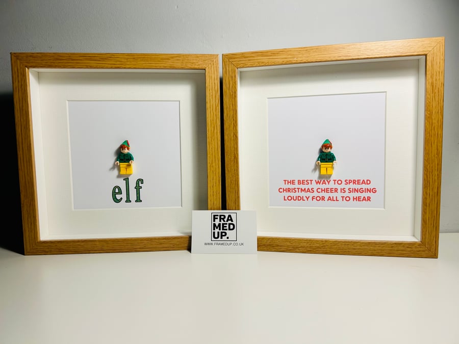 BUDDY THE ELF - Framed custom Lego minifigure - Christmas