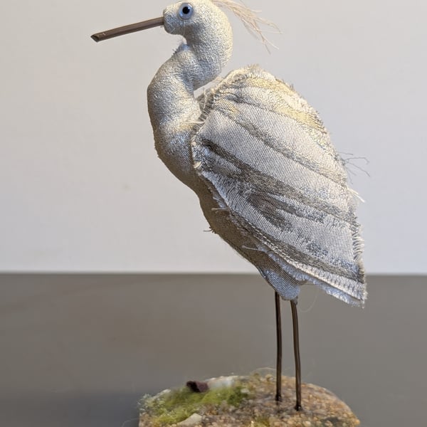 Egret inspired fabric sculpture ornament decoration 