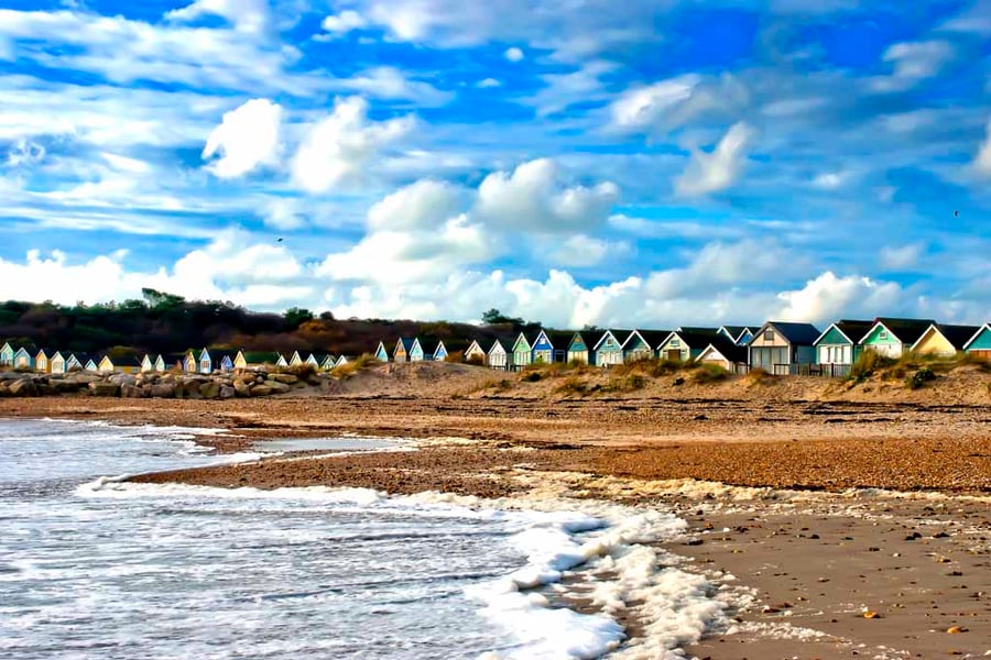 Hengistbury Head Beach Huts Dorset Coast Photograph Print