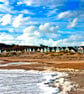 Hengistbury Head Beach Huts Dorset Coast Photograph Print - Image 1