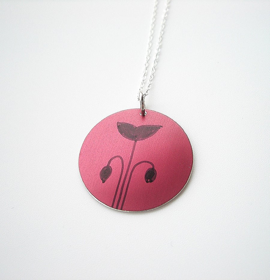  Poppy pendant in red. Perfectly imperfect 