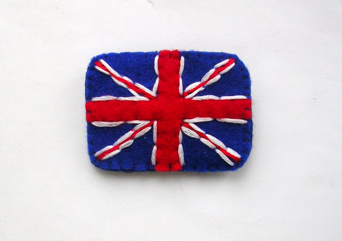 Union Jack Patriotic United Kingson Flag decorational felt badge 