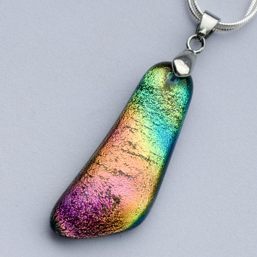 Rainbow Sparkle - Dichroic Glass Pendant - 1262