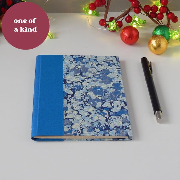 Marbled Notebook, A6 traditional style notebook or journal. Gifts for Men