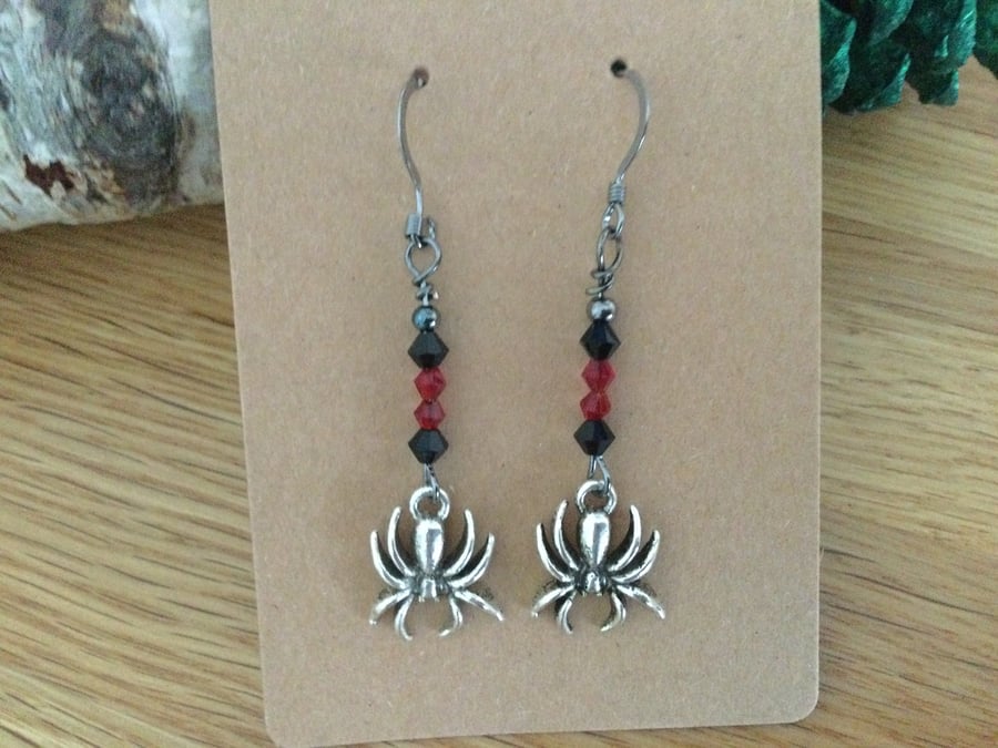 Halloween Spider Earrings