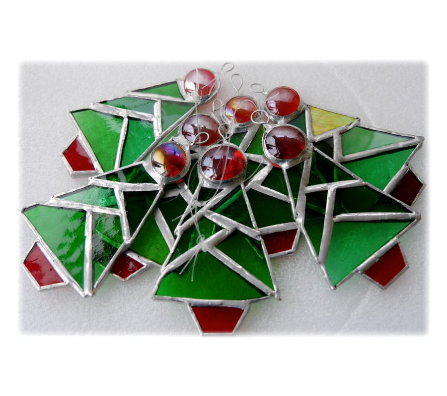 Christmas Tree Stained Glass suncatcher Xmas decoration