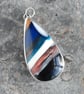 Cornish surfite and silver pendant (copper sparkles) - Image 3