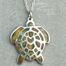 Turtle Champlevé Enamel pendant