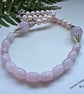 Designer Statement Natural Untreated Rose Quartz & Shell Pearl Necklace. - Image 2