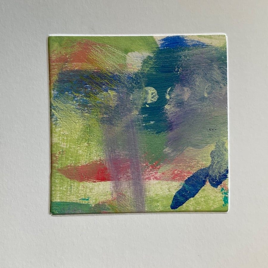 Original Painted Greetings Card, small artwork for framing.