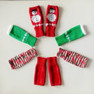 HAND KNIT Ladies Christmas Colours Wrist Warmers