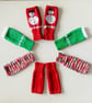 HAND KNIT Babies Christmas Colours Wrist Warmers