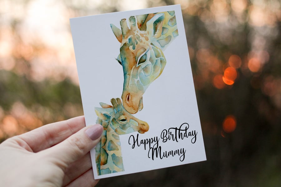 Giraffe and Baby Card, Special Mummy Card, Mummy Birthday Card, Giraffe Birthday