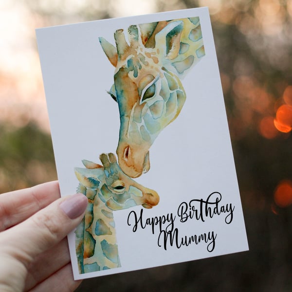 Giraffe and Baby Card, Special Mummy Card, Mummy Birthday Card, Giraffe Birthday