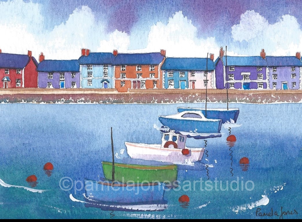 Aberaeron Harbour, Cardigan Bay, Wales, in 8 x 6 '' Mount
