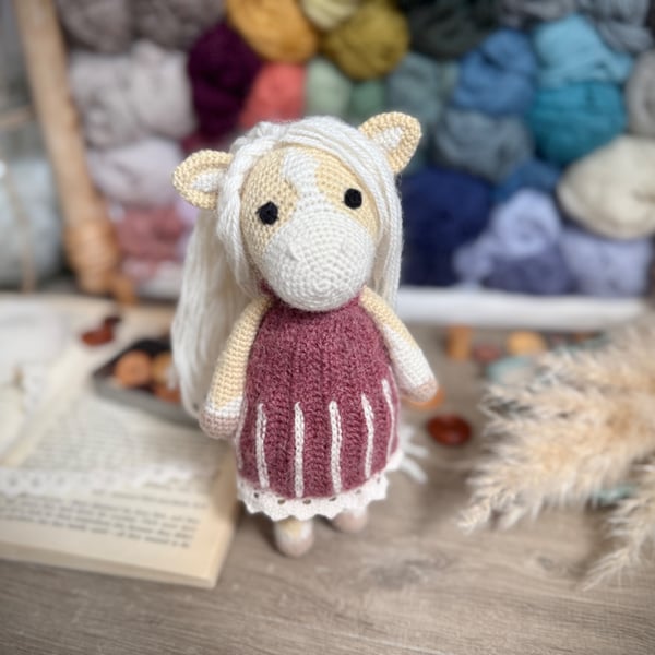 Digital PDF pattern Cottage Style Horse Amigurumi Crochet Pattern, Woodland Toy