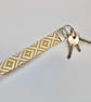 SOLD Key ring keyring wrist strap fob in yellow fabric 