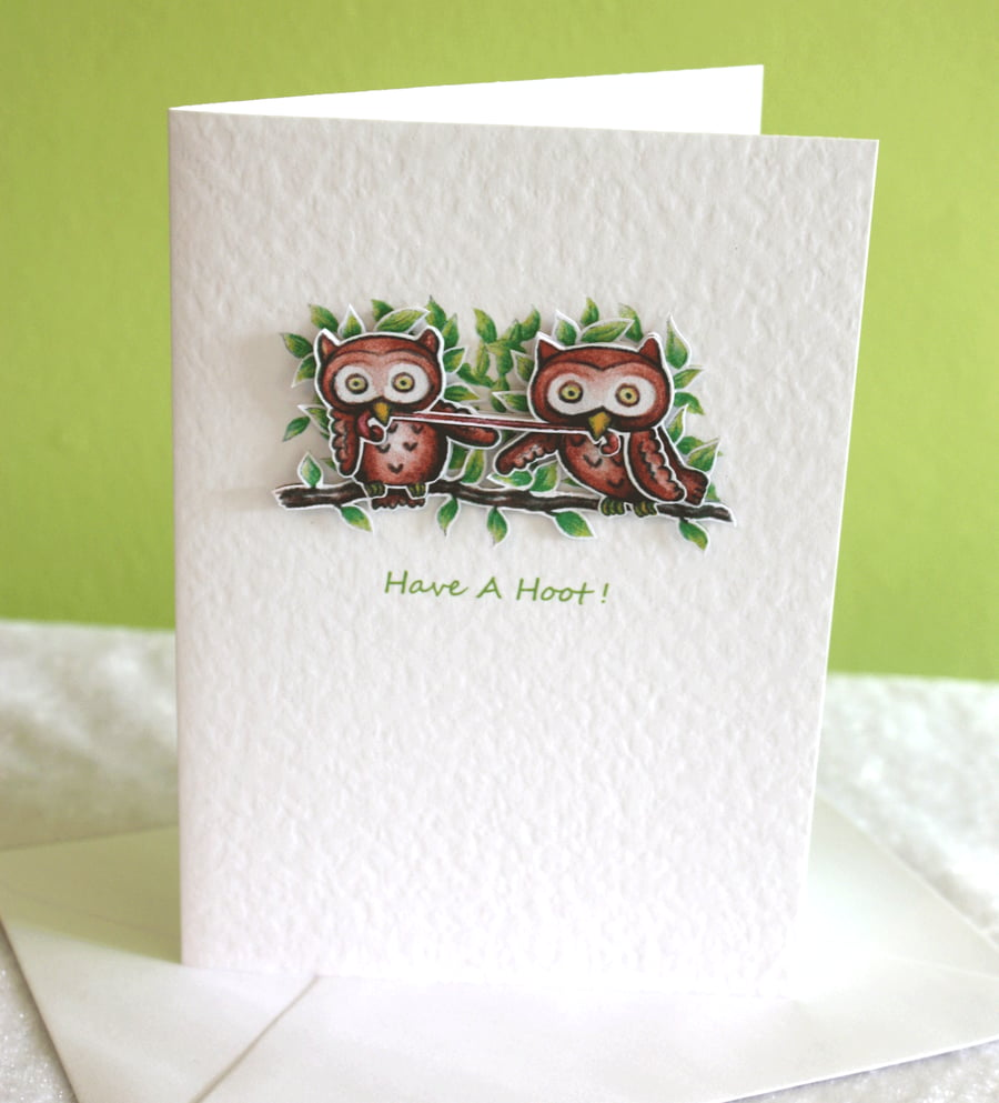 Cheeky Pair of Owls A6 Card - Have A Hoot!