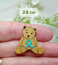 Prostate Cancer Awareness Ribbon Bear Pin, Handmade Cancer Support Gift - Image 4