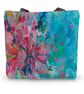  Abstract Floral Art Tote Bag, Original Design - Image 2