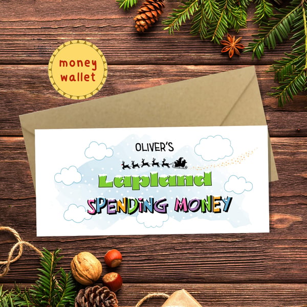 Lapland Holiday Spending Money Wallet Card - cash gift envelope