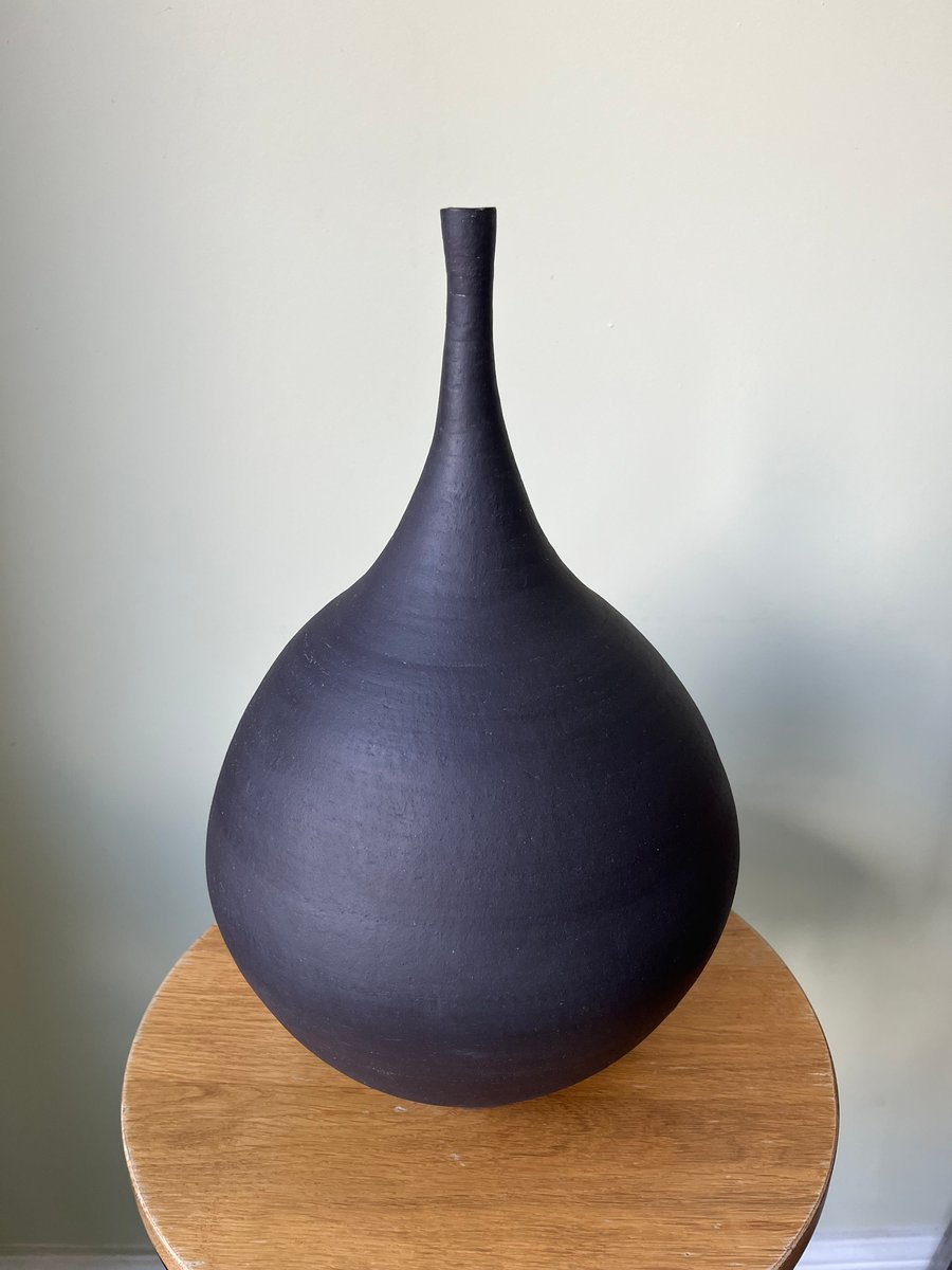 Black ornamental ceramic vase