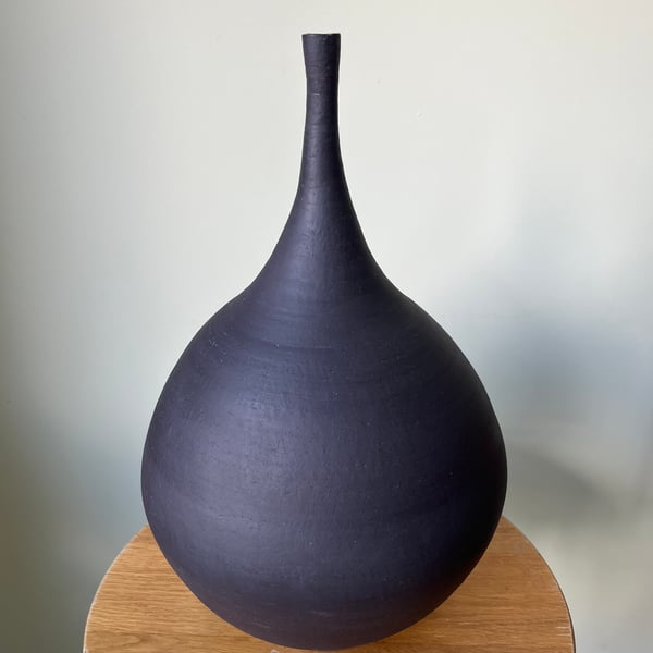 Black ornamental ceramic vase