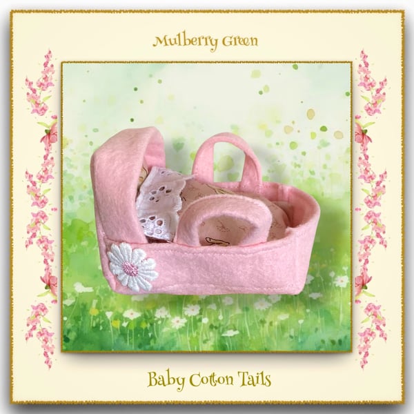 A Pretty Pink Felt Cradle for the baby Cotton Tails