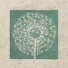 Dandelion seed head mini linocut print