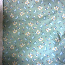 Peter rabbit green cot quilt