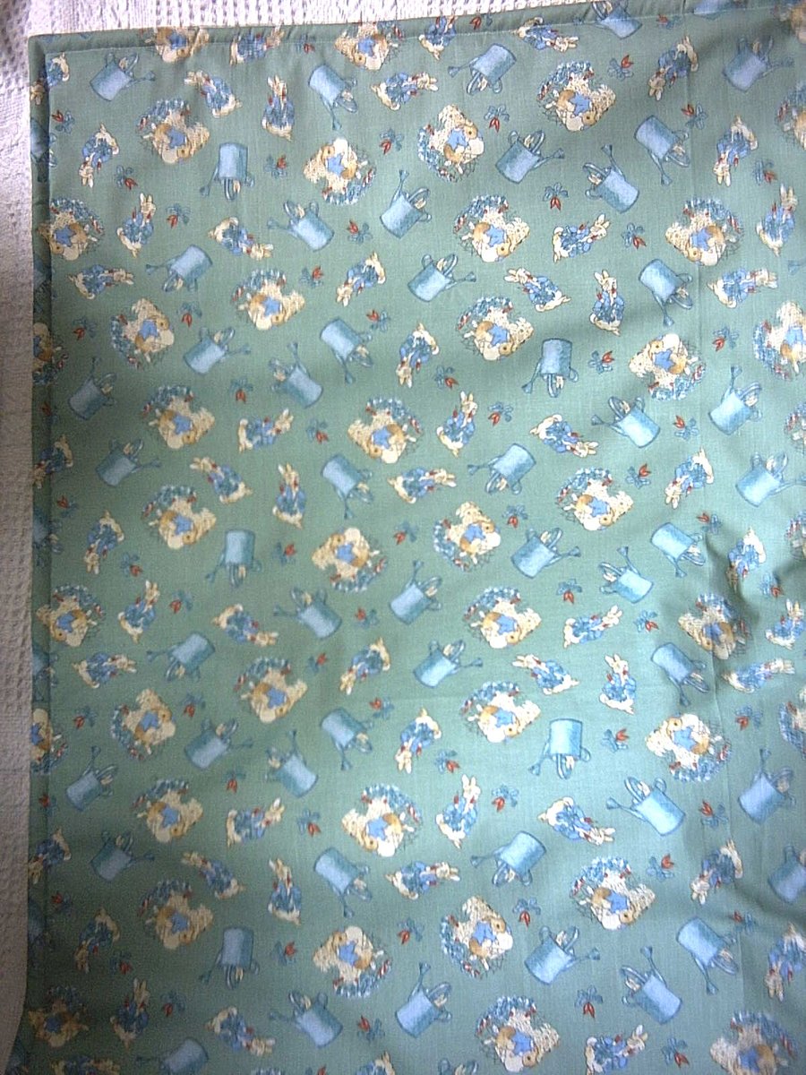 Peter rabbit green cot quilt