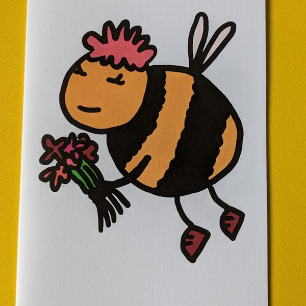 Happy bee birthday card