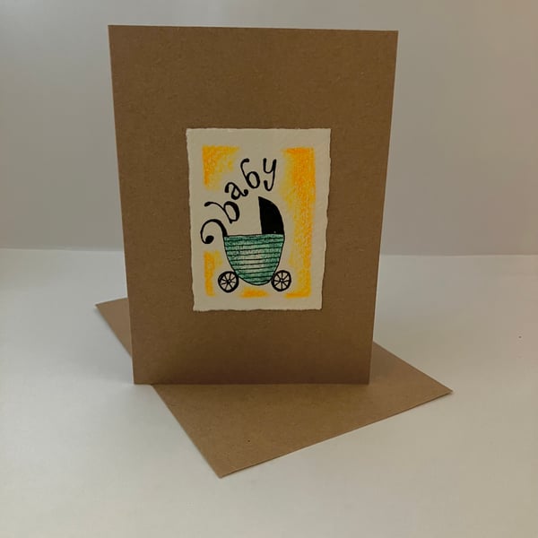 Baby - Yelllow-Green Greetings Card