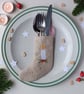 Personalised Cutlery Christmas Stocking with Embroidered Candle